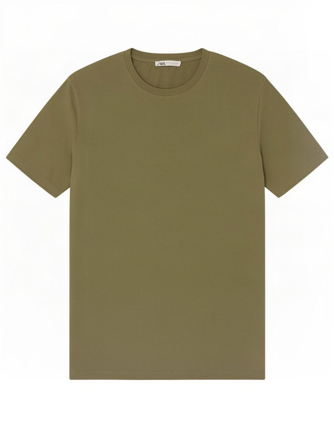 Zara Hombre Camiseta Top Medium Caqui