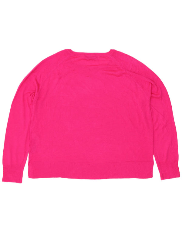 Zara - Jersey con cuello barco para mujer, talla 40, viscosa rosa mediana