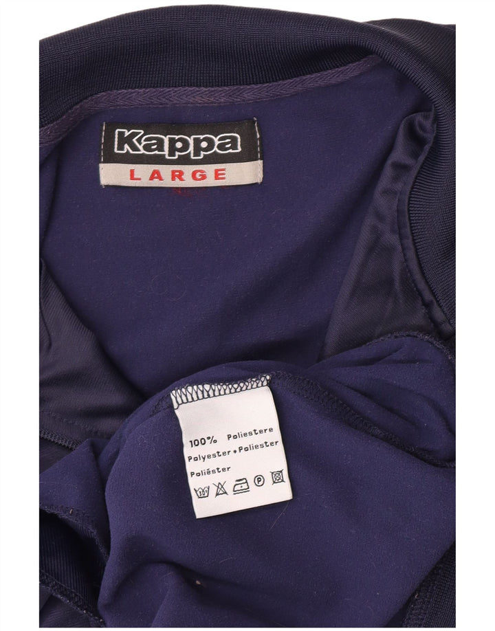 Kappa Mens Chándal Top Chaqueta Grande Azul Marino Poliéster