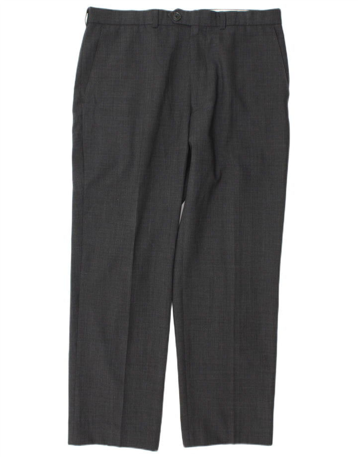 Marks & Spencer Pantalón de traje para hombre W34 L29 Poliéster gris