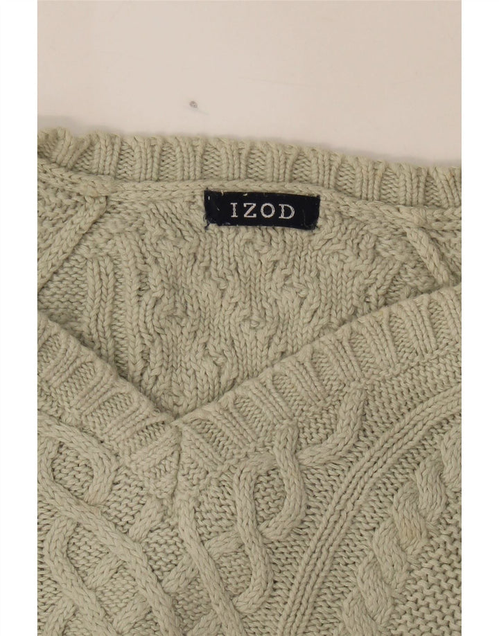 IZOD Womens V-Neck Jumper Sweater UK 14 Large Off White Vintage Izod and Second-Hand Izod from Messina Hembry 