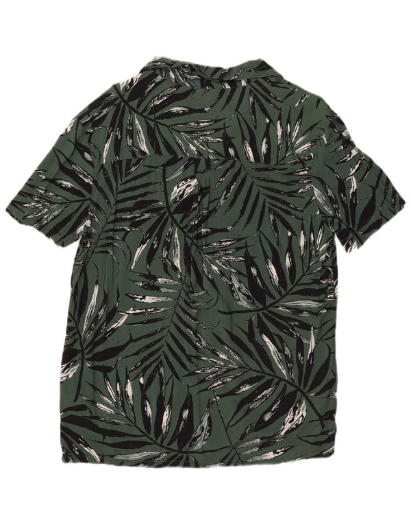 Weird Fish Camisa De Manga Corta Con Estampado Abstracto Para Hombre Viscosa Verde Pequeño