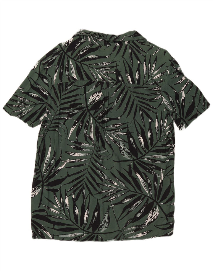 Weird Fish Camisa De Manga Corta Con Estampado Abstracto Para Hombre Viscosa Verde Pequeño