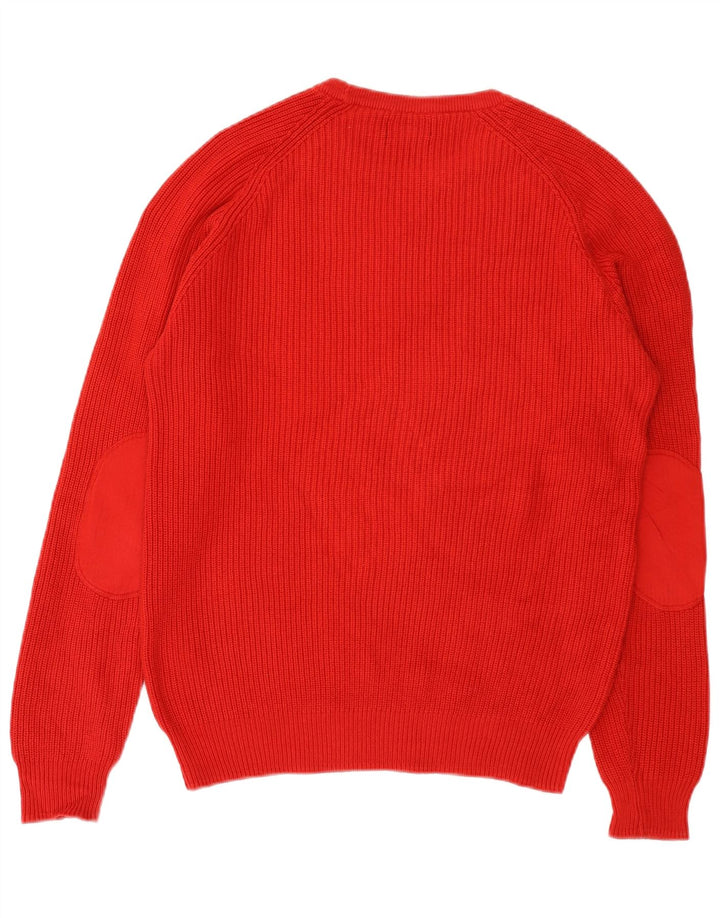 Zara Hombre Jersey Con Cuello Barco Jersey Grande Algodón Rojo