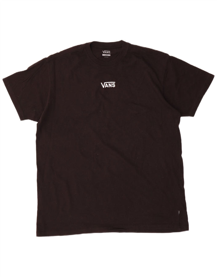 Vans - Camiseta para hombre, talla grande, algodón negro