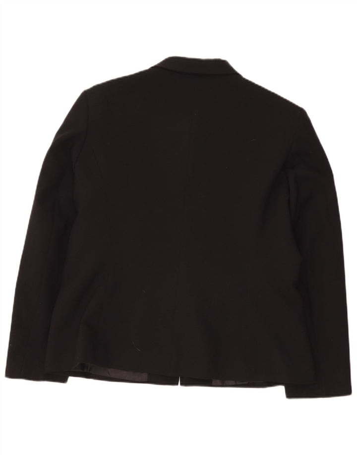 Vintage mujer chaqueta blazer con cremallera completa Reino Unido 16 grande negro