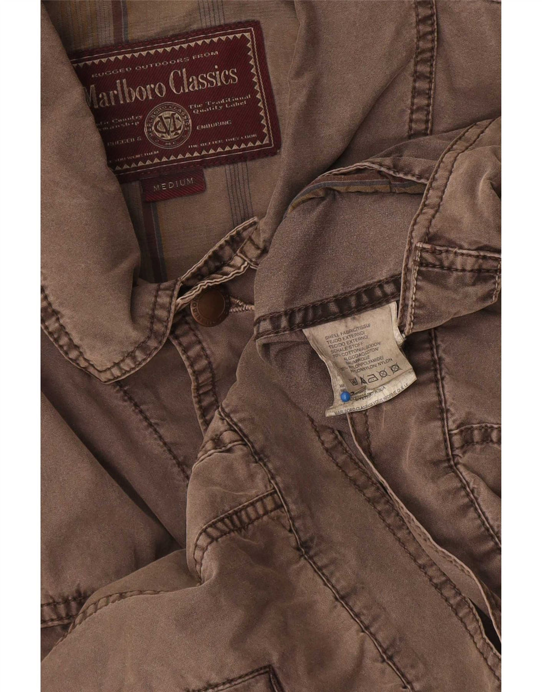 Marlboro Classics Chaqueta Bomber para Hombre UK 38 Algodón Marrón Medio