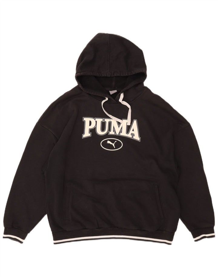 PUMA Sudadera con capucha gráfica para mujer Reino Unido 46 Grande Algodón negro