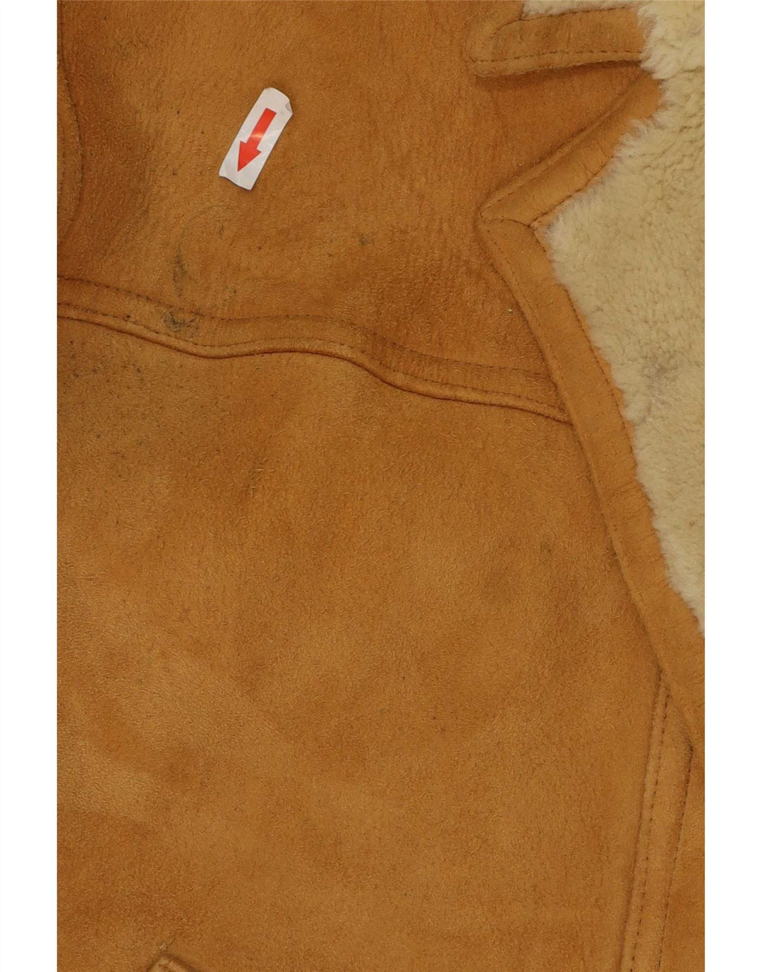 Chaqueta de piel de oveja vintage para hombre IT 54 2XL cuero marrón