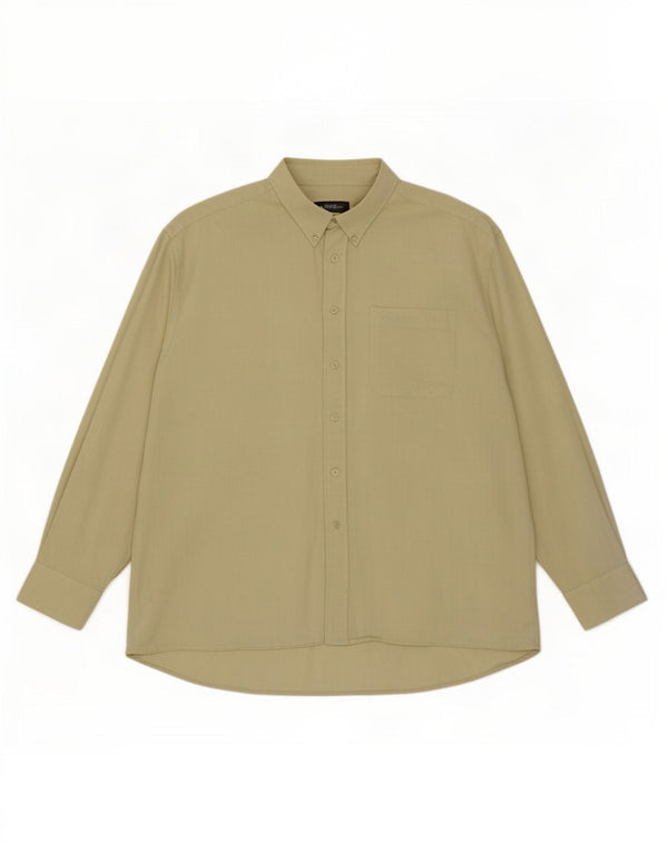 Pierre Cardin Camisa para hombre Talla 18 2XL Algodón caqui