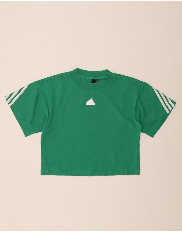 ADIDAS Camiseta corta extragrande para mujer UK 4/6 XS Algodón verde