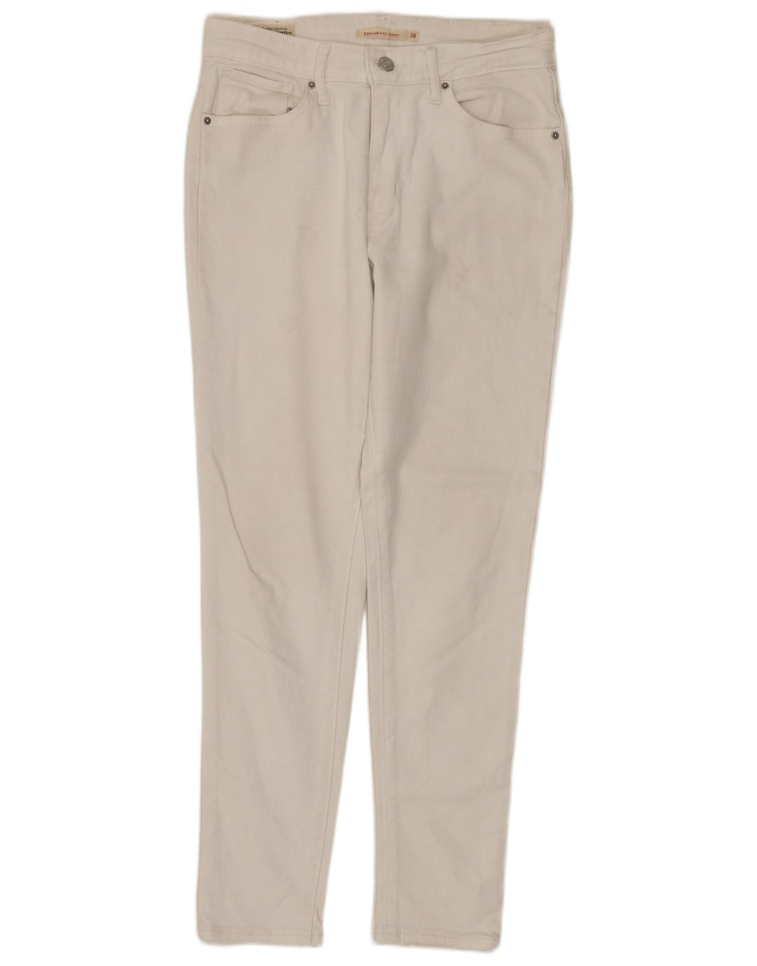 LEVI'S Jeans ajustados de talle alto 721 para mujer W28 L27 Algodón blanco