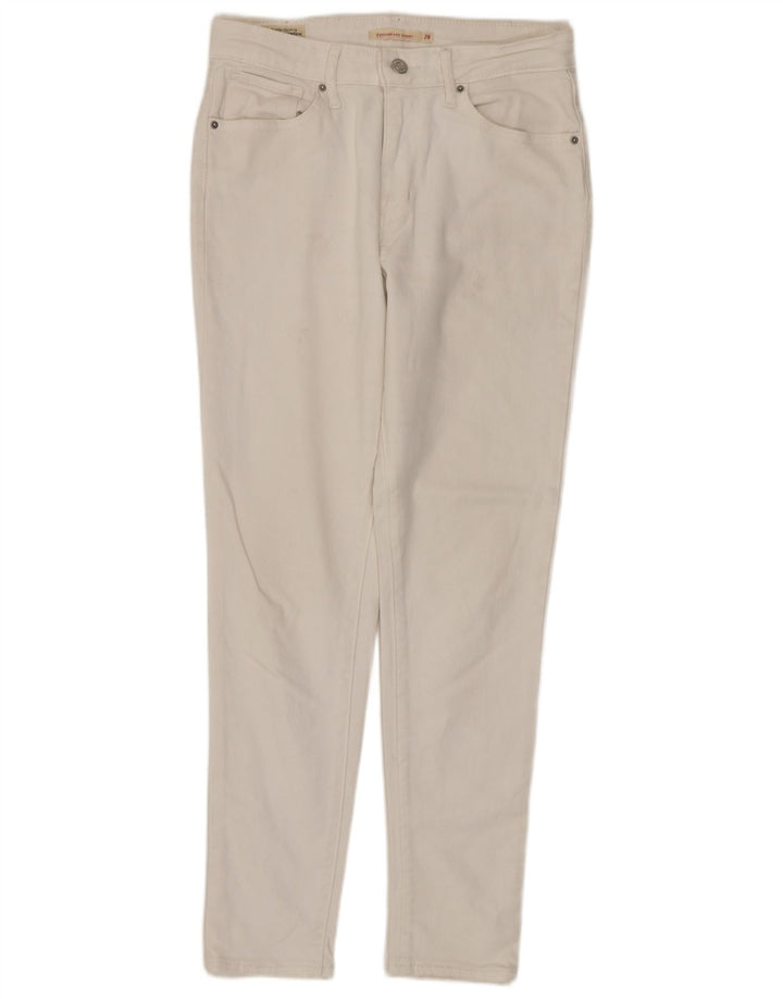 LEVI'S Jeans ajustados de talle alto 721 para mujer W28 L27 Algodón blanco