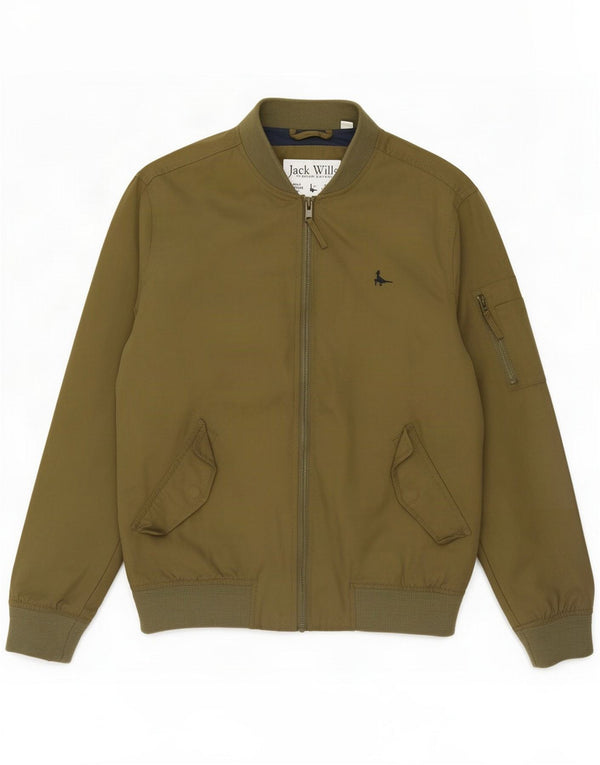 Jack Wills Mens Bomber Jacket UK 34 XS Khaki