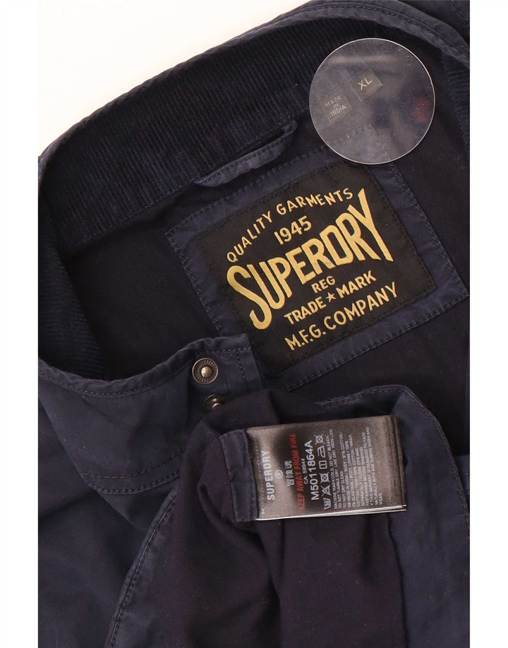 Superdry Chaqueta Bomber para Hombre UK 42 XL Algodón Azul Marino