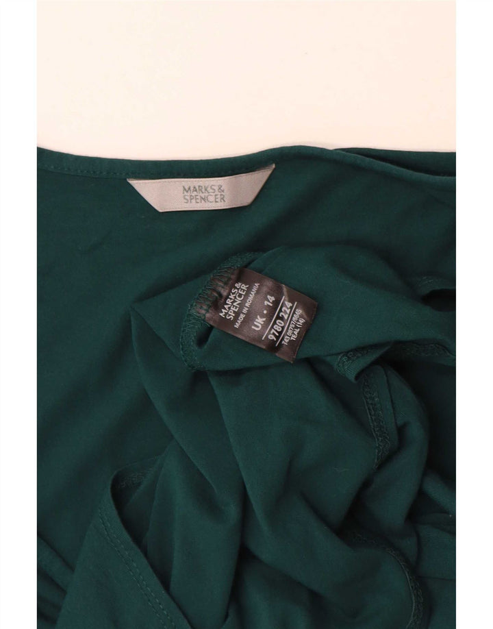 Marks & Spencer Blusa para mujer Top UK 44 Viscosa verde medio