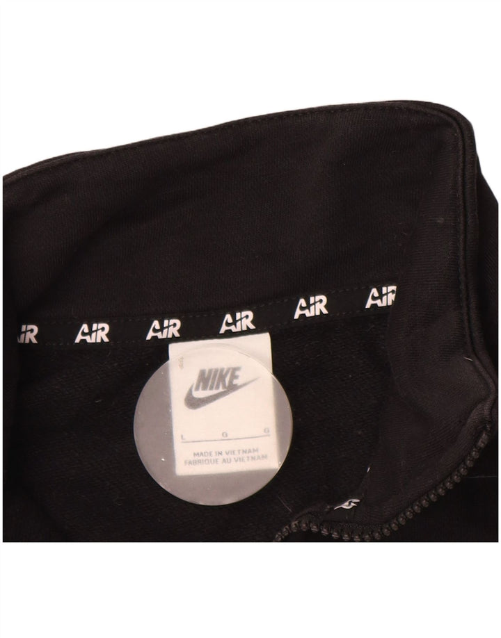 Nike - Sudadera extragrande con cuello y cremallera para mujer, talla 40, color negro