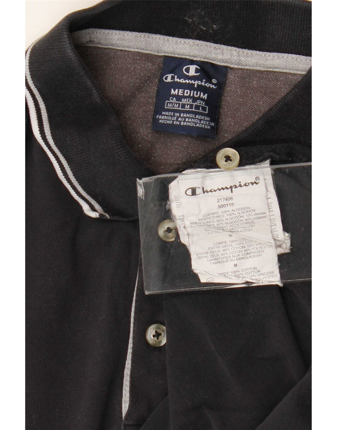 Champion Polo Para Hombre De Algodón A Rayas Azul Marino Medio