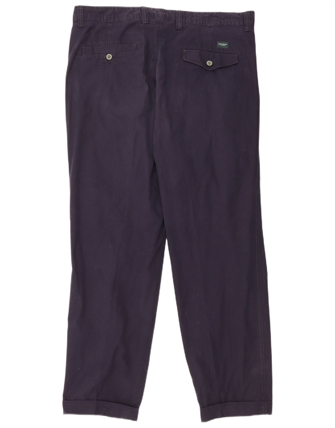DOCKERS Pantalón chino con pinzas de corte clásico para hombre W36 L30 Algodón azul marino