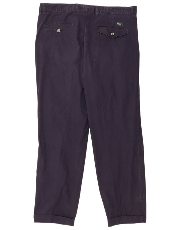 DOCKERS Pantalón chino con pinzas de corte clásico para hombre W36 L30 Algodón azul marino