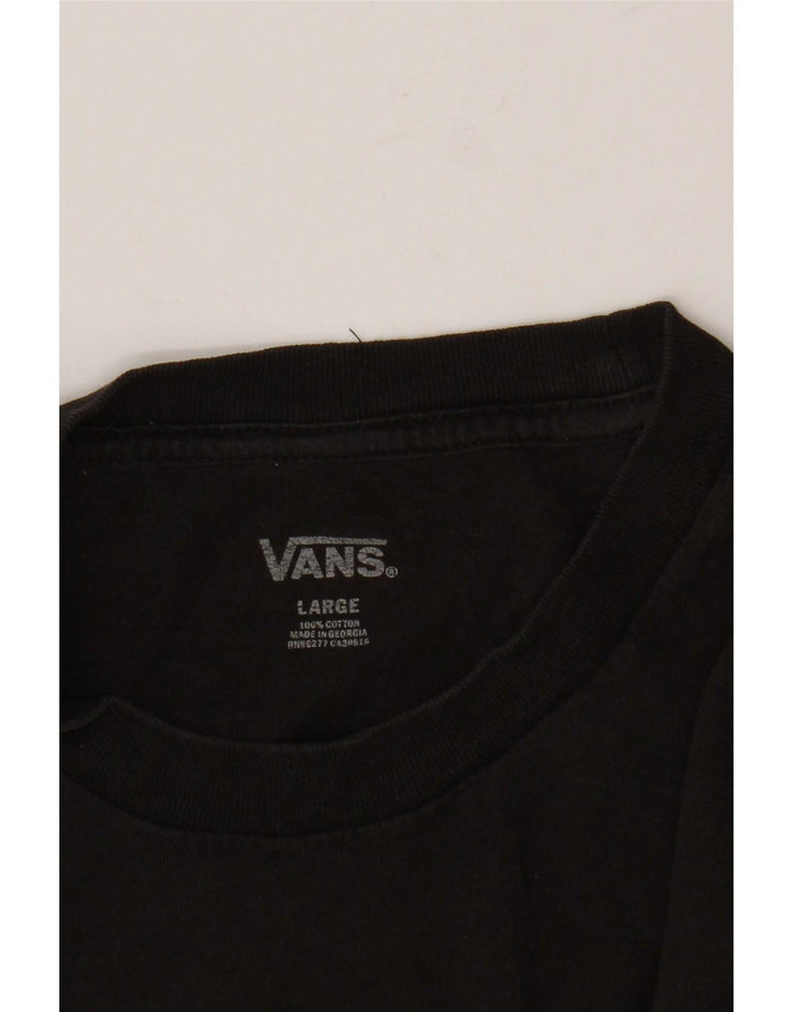 Vans - Camiseta para hombre, talla grande, algodón negro
