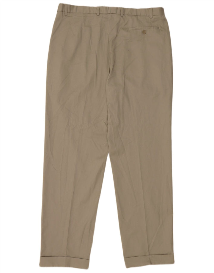Marks & Spencer Pantalón de traje con pinzas para hombre W38 L33 Poliéster beige