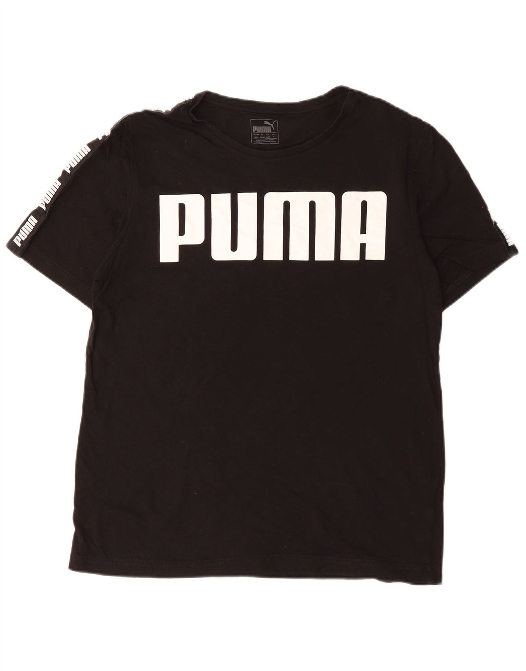 PUMA - Camiseta gráfica para hombre, talla 40, talla M, color negro