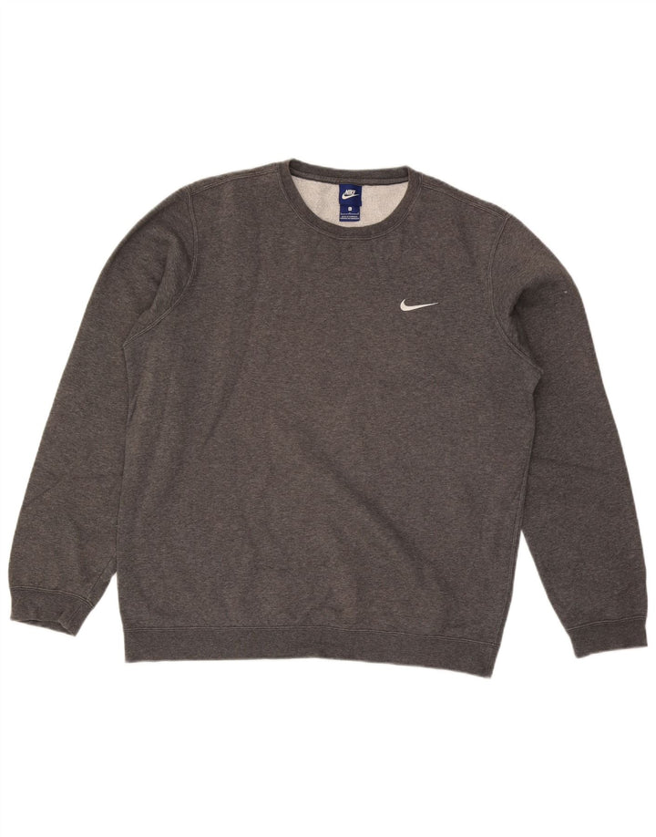 Nike Hombre Sudadera Jumper Grande Gris Algodón
