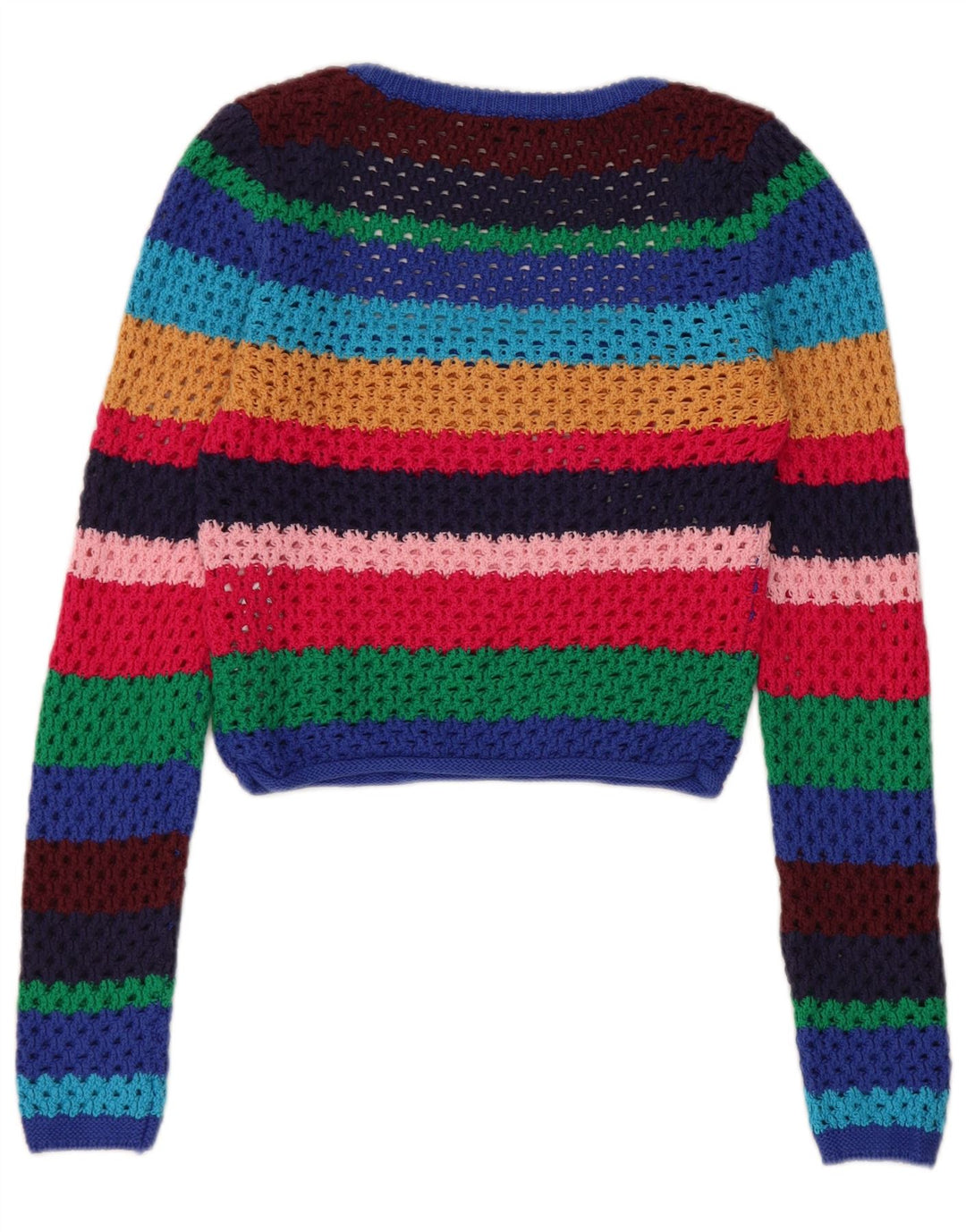 Zara - Jersey con cuello barco para mujer, talla 40, talla mediana, multicolor, a rayas
