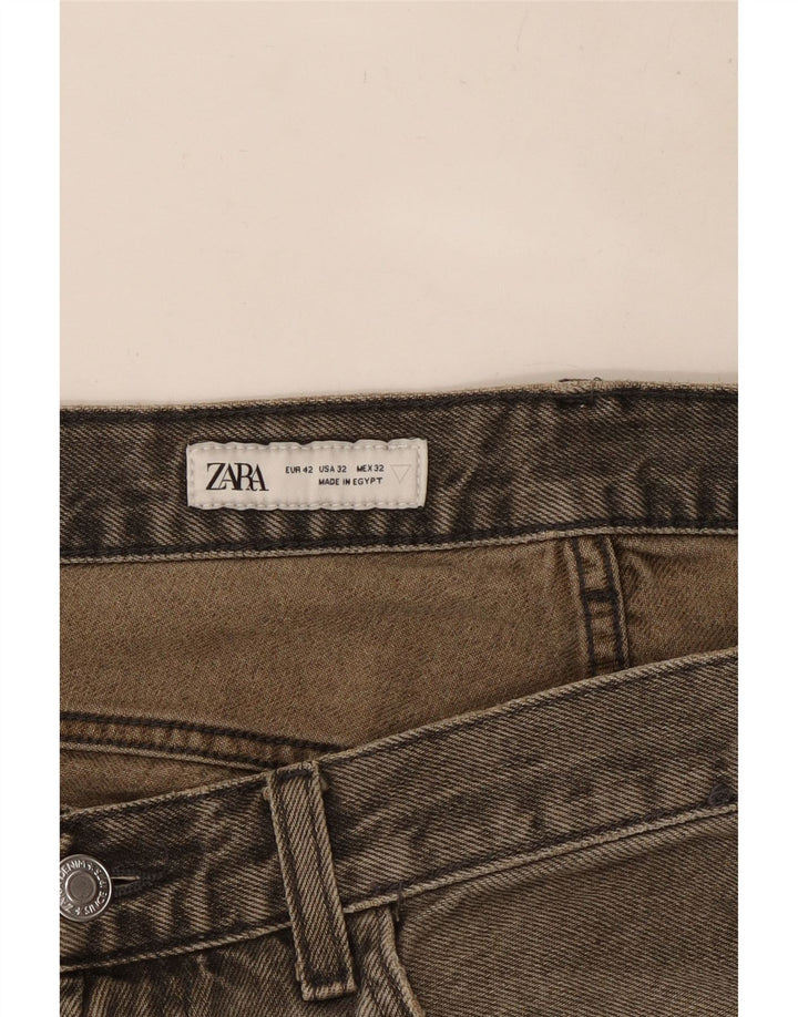 Zara Jeans Sueltos Mujer EU 42 Large W32 L32 Algodón Gris