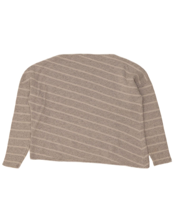 MINT VELVET Top de mujer de manga larga UK 44 Nylon a rayas gris grande