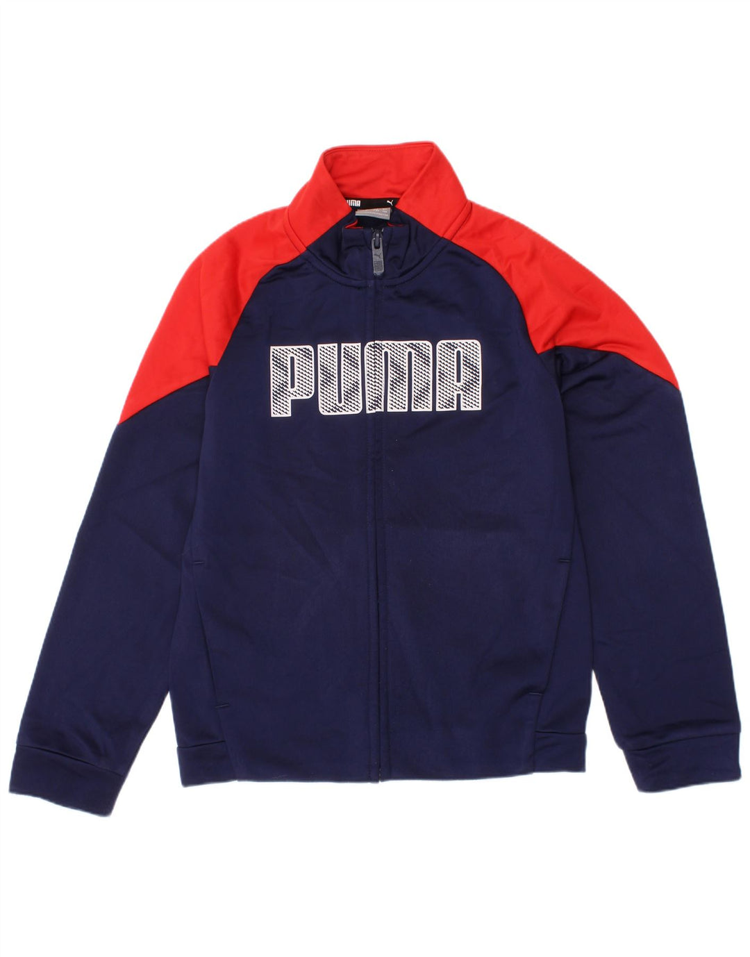 Puma Chaqueta de chándal con gráfico gráfico para niños 7-8 años Azul Marino Colorblock