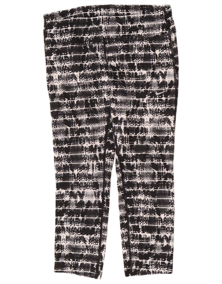 Nike Leggings capri para mujer UK 12 Mediano Negro Geométrico Poliéster
