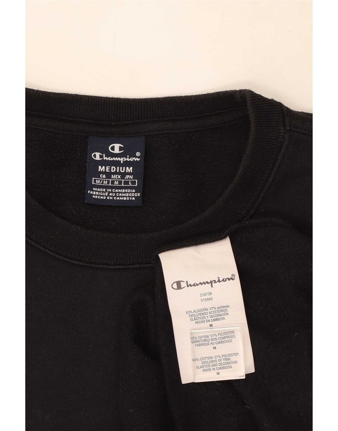 Champion Sudadera Jumper Medium Negro Algodón Hombre