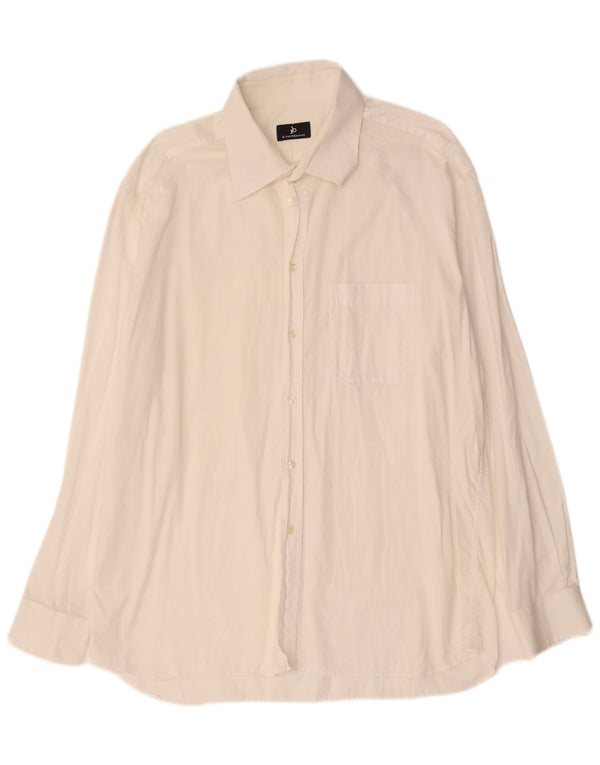 Roccobarocco Camisa para hombre Talla 18 1/2 46 2XL Blanco