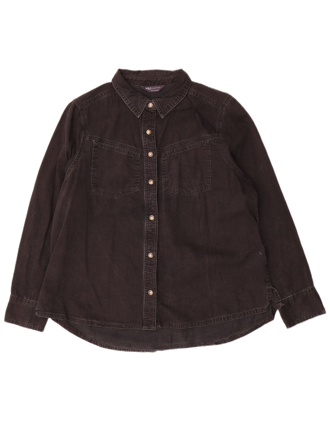 Marks & Spencer Camisa vaquera para mujer UK 46 Grande Algodón negro