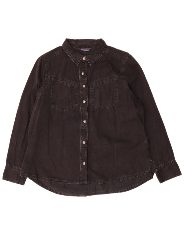 Marks & Spencer Camisa vaquera para mujer UK 46 Grande Algodón negro