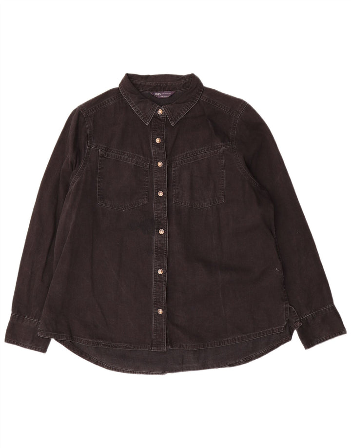 Marks & Spencer Camisa vaquera para mujer UK 46 Grande Algodón negro