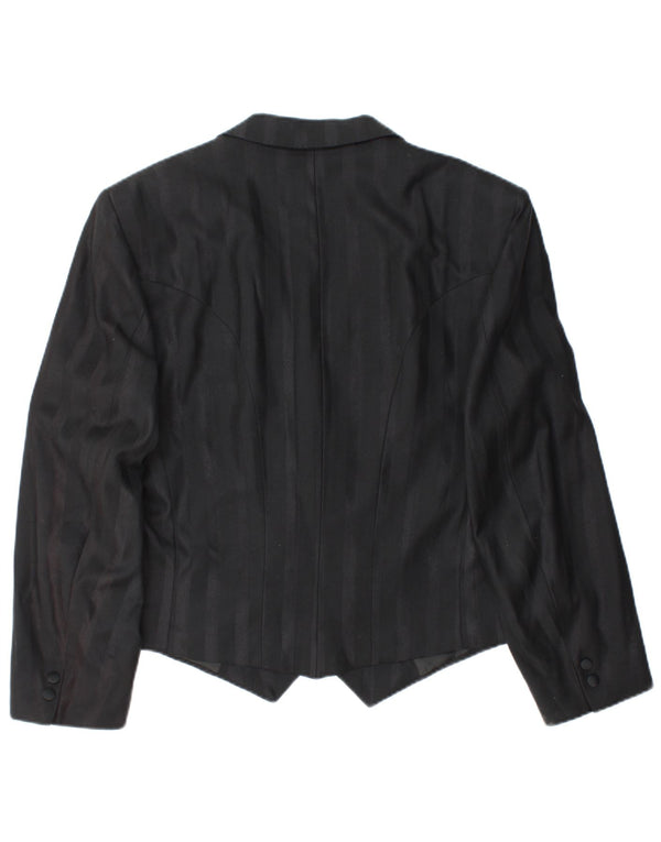 WILVORST Chaqueta tipo blazer corta con doble botonadura para hombre UK 42 XL Rayas negras