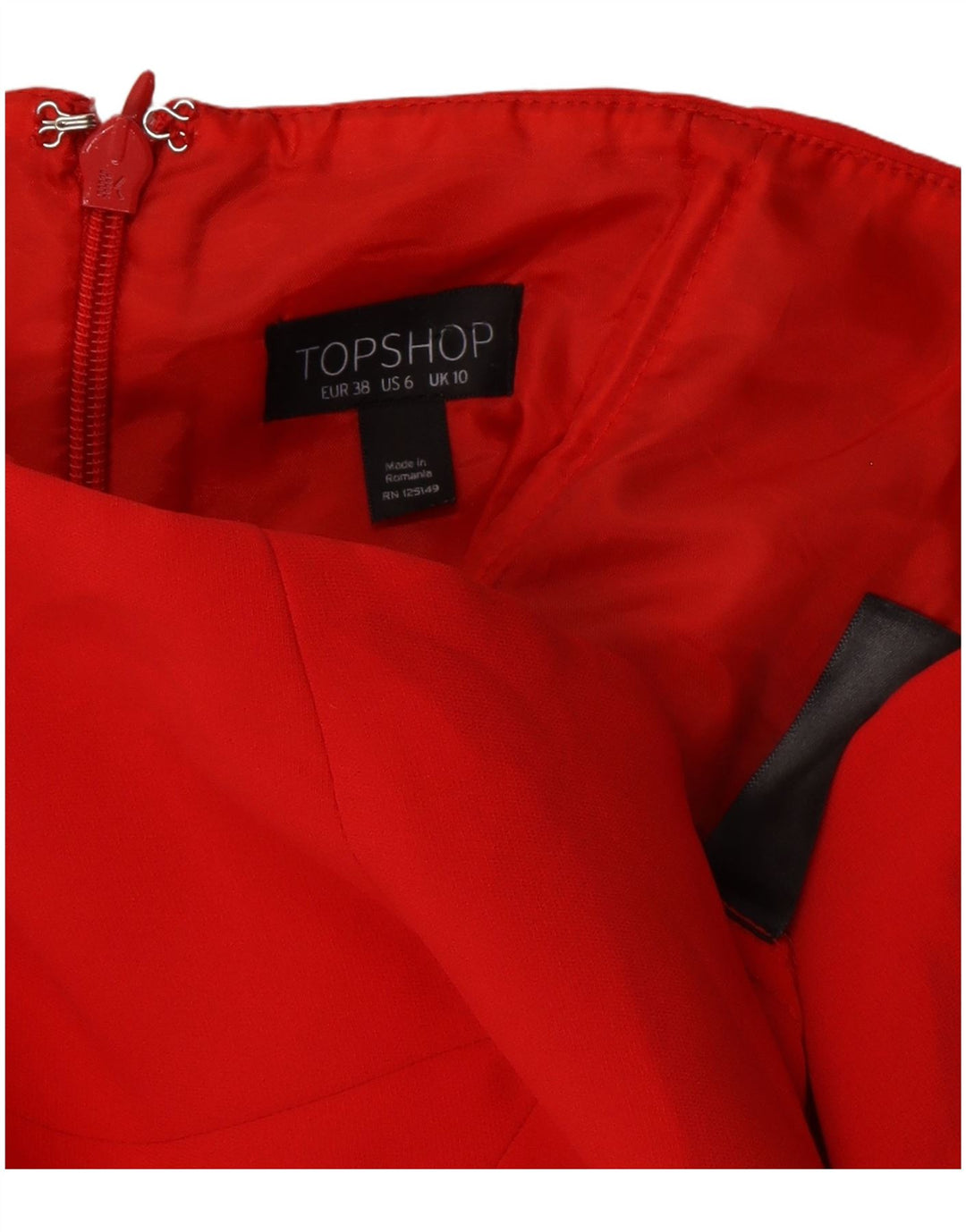 TOPSHOP Womens Strapless Jumpsuit UK 10 Small Red