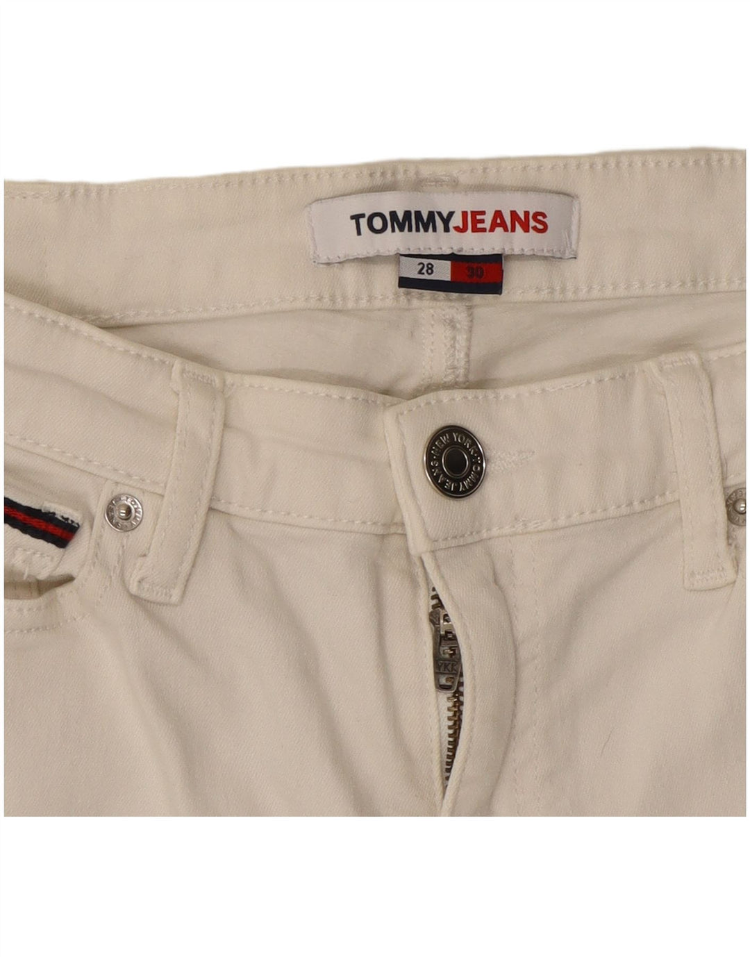 Vaqueros Tommy Hilfiger Mujer Cropped W28 L25 Algodón Blanco