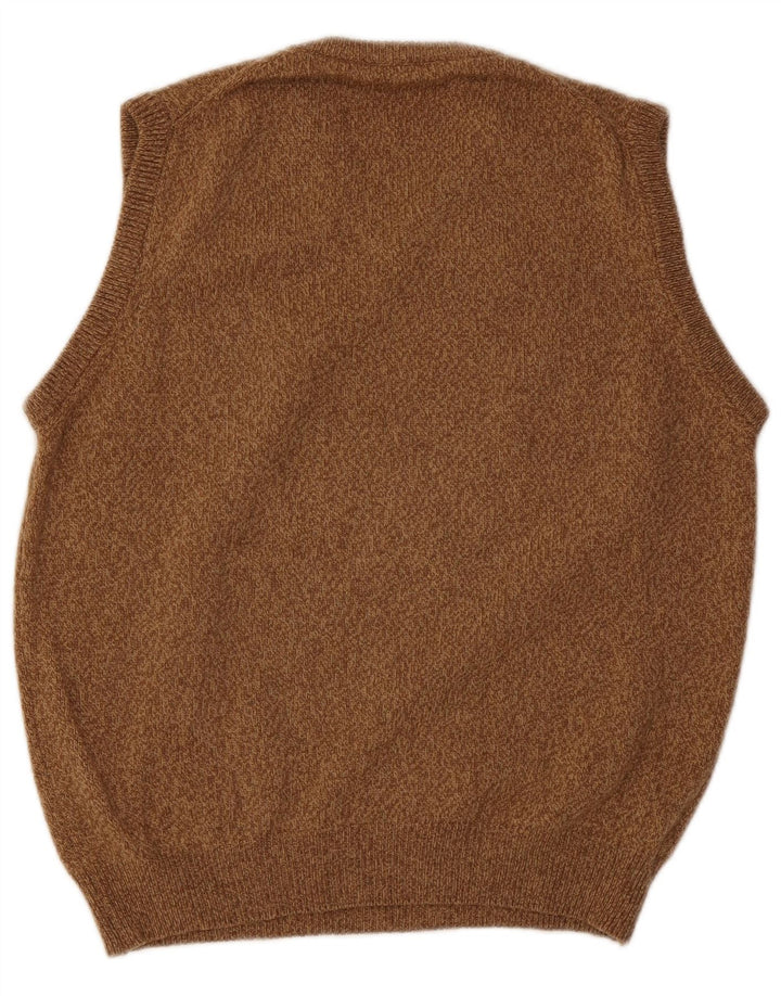 Henry Cottons Chaleco para hombre Camiseta sin mangas Lana moteada marrón medio