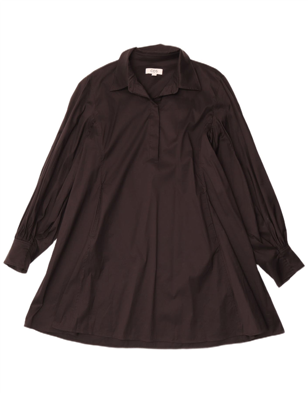 Cos Vestido acampanado de manga larga para mujer EU 44 Algodón negro mediano