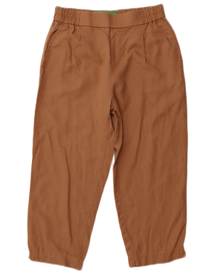 Pantalón Capri Tapered Mujer Benetton W27 L20 Lino Beige