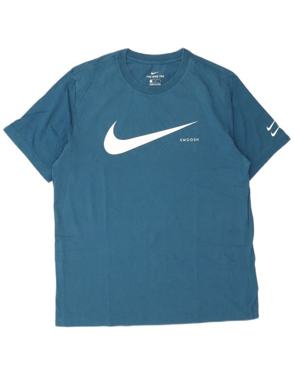 NIKE Camiseta gráfica para hombre Top grande de algodón azul