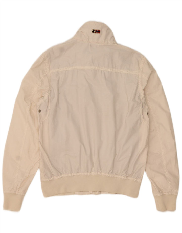 NAPAPIJRI Chaqueta bomber para hombre UK 38 Mediana Algodón blanco