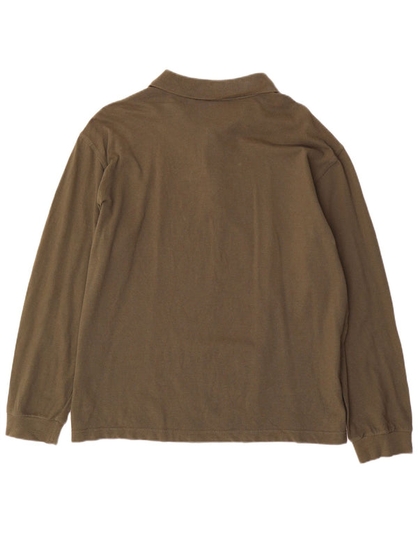 Navigare Polo de Manga Larga para Hombre 3XL Algodón Caqui