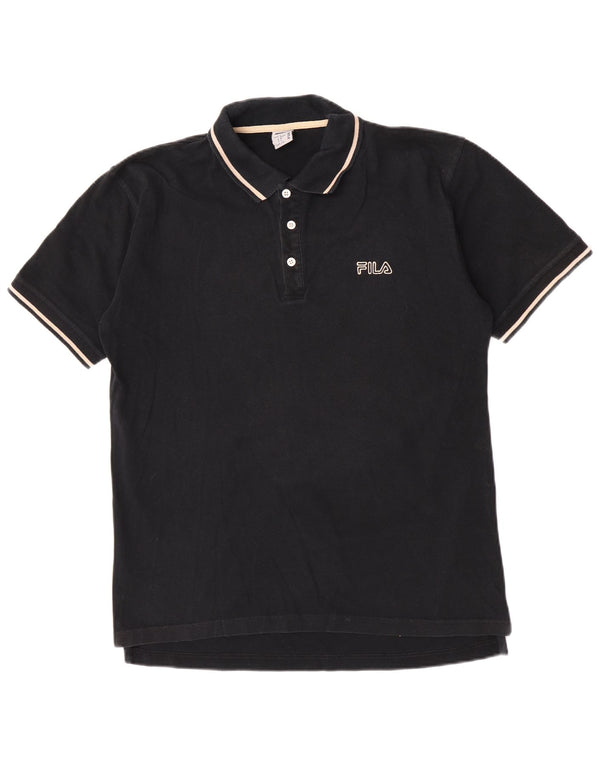 Fila Polo para hombre de algodón a rayas negras grandes