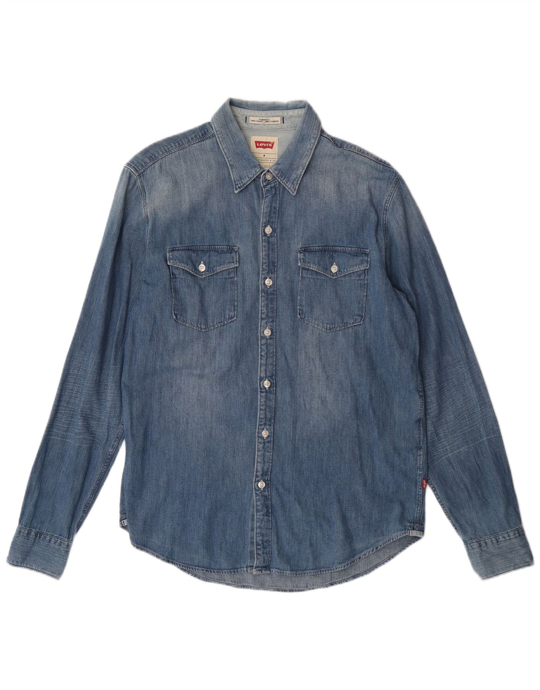 Levi's Camisa vaquera de corte estándar de algodón azul medio