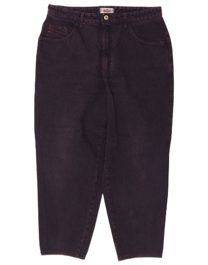 VINTAGE Vaqueros cónicos para mujer W34 L27 Púrpura